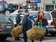 Snopki słomy pod biurem poselskim Pawła Rychlika. Rolnicy protestują w Wieluniu przeciwko „piątce dla zwierząt”