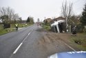 Wywrócony tir. O mały włos od tragedii