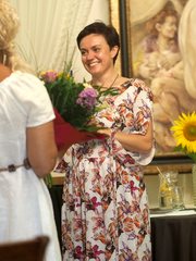 Ewa Chyra-Szwarc, poetka, dziennikarka spotkała się z czytelnikami w działoszyńskim pałacu