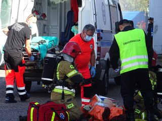 Wyciek amoniaku, pożar hali i wypadek w Spółdzielni Dostawców Mleka w Wieluniu. Spokojnie, to tylko ćwiczenia