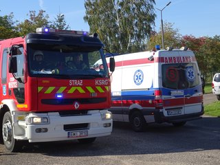 Wyciek amoniaku, pożar hali i wypadek w Spółdzielni Dostawców Mleka w Wieluniu. Spokojnie, to tylko ćwiczenia