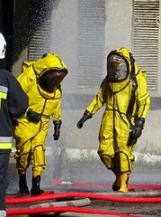 Wyciek amoniaku, pożar hali i wypadek w Spółdzielni Dostawców Mleka w Wieluniu. Spokojnie, to tylko ćwiczenia
