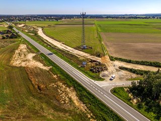 Fot. GDDKiA oddział w Opolu. DK45; budowa obwodnicy Praszki i Gorzowa Śl. Stan na sierpień 2021 r.