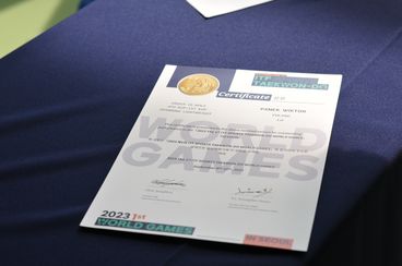 Wiktor Panek ze złotym medalem Światowych Igrzysk Taekwon-do ITF w Seulu - szkoła w Dzietrznikach powitała mistrza