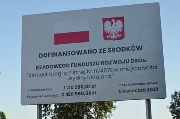 W Wydrzynie zakończono przebudowę drogi gminnej Wydrzyn - Majorat - Staw