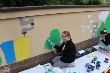 Kolorowy mural powstał na terenie Przedsiębiorstwa Komunalnego w Wieluniu