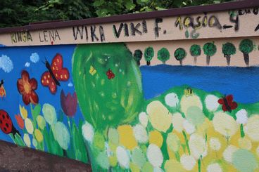 Kolorowy mural powstał na terenie Przedsiębiorstwa Komunalnego w Wieluniu