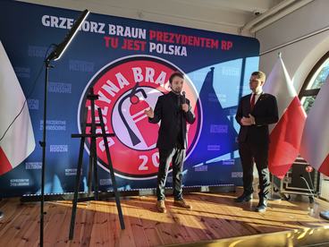 Spotkanie w Wieluniu z kandydatem na prezydenta Grzegorzem Braunem