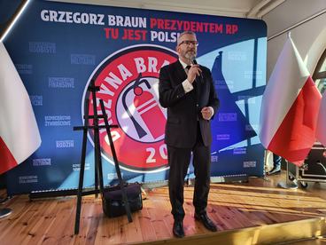 Spotkanie w Wieluniu z kandydatem na prezydenta Grzegorzem Braunem