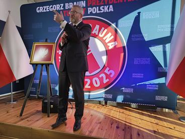 Spotkanie w Wieluniu z kandydatem na prezydenta Grzegorzem Braunem