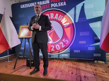 Spotkanie w Wieluniu z kandydatem na prezydenta Grzegorzem Braunem