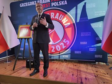 Spotkanie w Wieluniu z kandydatem na prezydenta Grzegorzem Braunem