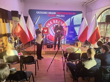 Spotkanie w Wieluniu z kandydatem na prezydenta Grzegorzem Braunem