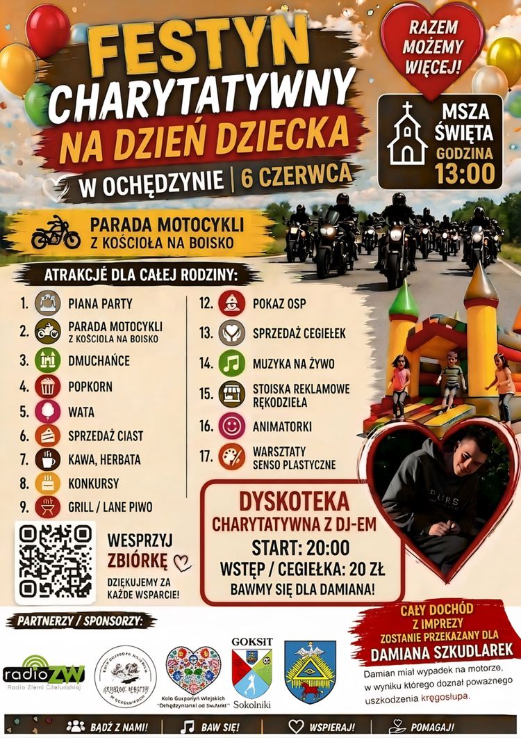 W sobotę w Ochędzynie Festyn Charytatywny – wspólna inicjatywa dla Damiana Szkudlarka