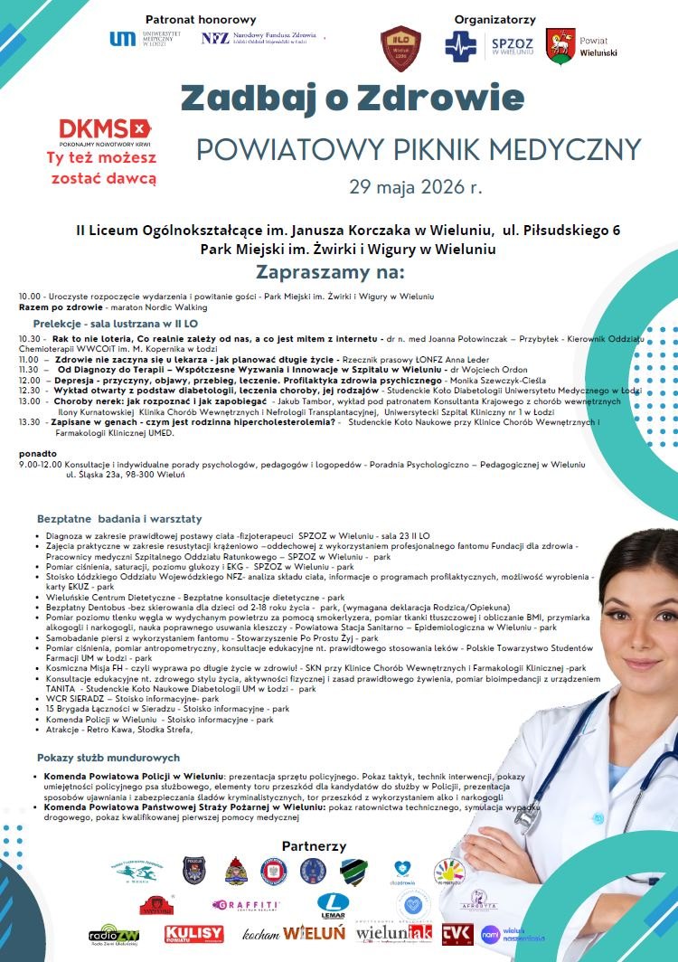 Wielkie święto zdrowia już jutro w Wieluniu! Bezpłatne badania, porady i moc atrakcji