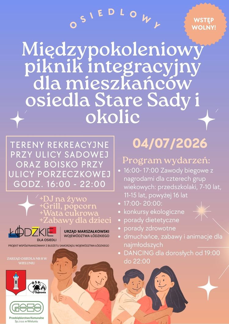 Międzypokoleniowy Piknik Integracyjny na osiedlu Stare Sady w Wieluniu