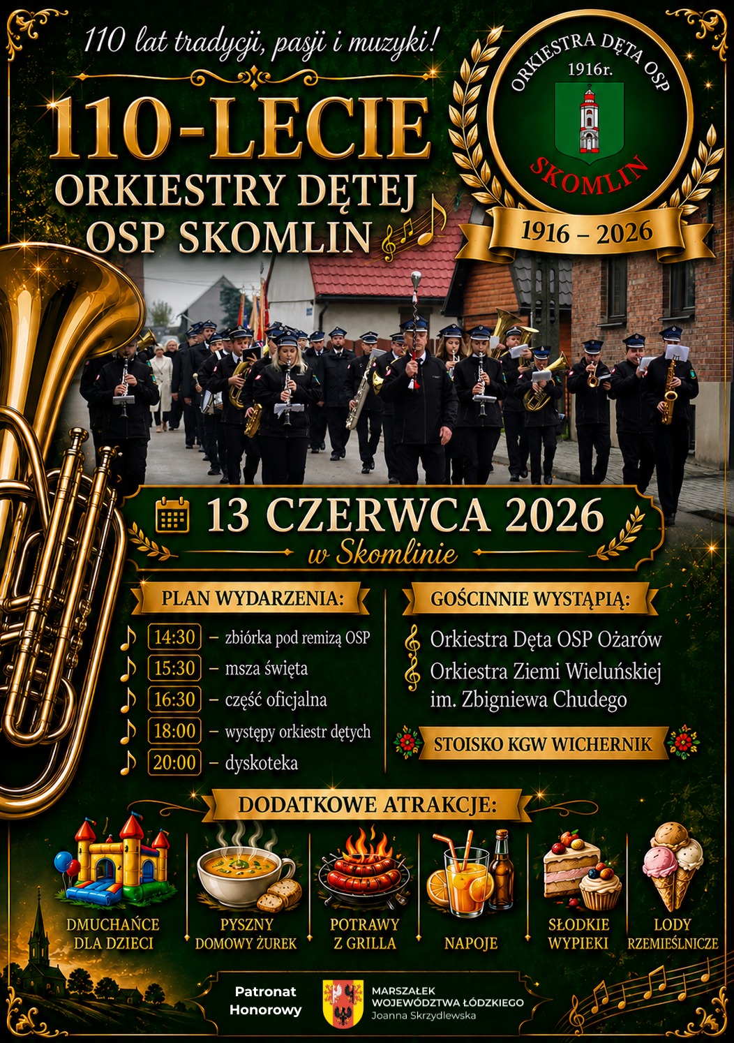 13 czerwca jubileusz 110 lat Orkiestry Dętej OSP Skomlin