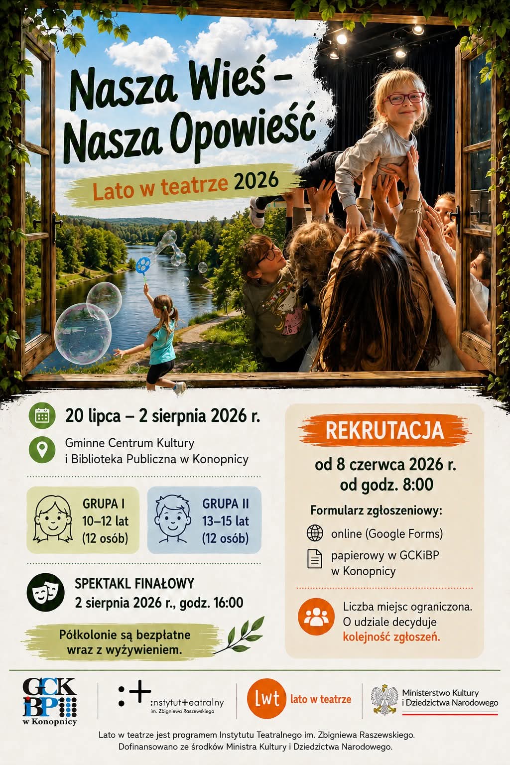 „Nasza Wieś – Nasza Opowieść”. GCKiBP w Konopnicy pozyskało 40 tys. zł na bezpłatne półkolonie dla dzieci i młodzieży