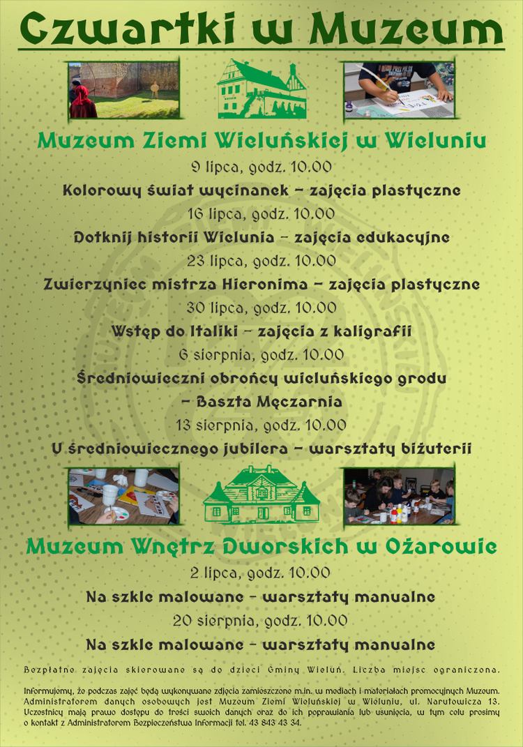 Czwartki w Muzeum – wakacyjne warsztaty dla dzieci w Muzeum Ziemi Wieluńskiej