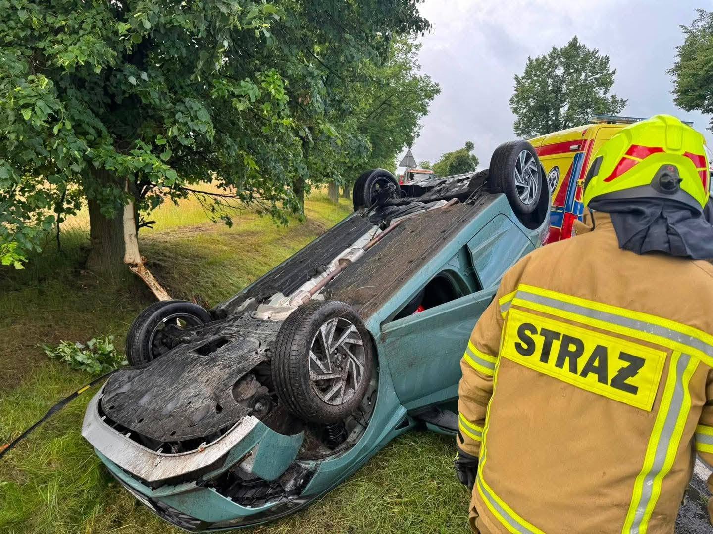 Auto nauki jazdy dachowało w Woli Rudlickiej w gminie Ostrówek