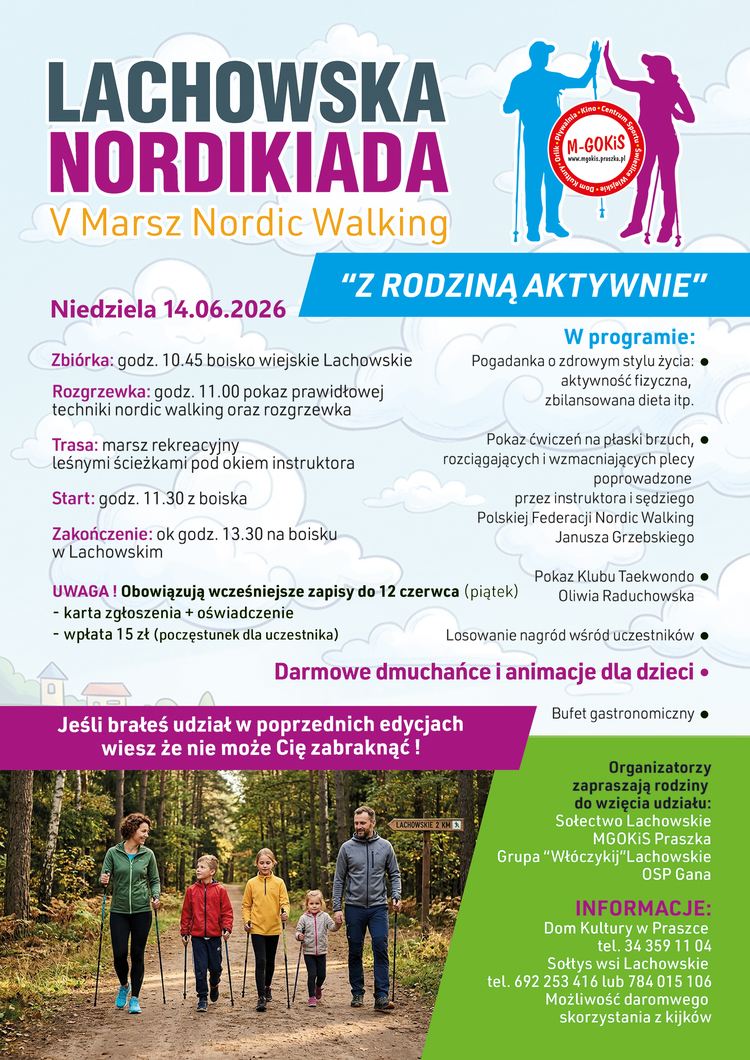 Masz ochotę na spacer z kijkami? W niedzielę kolejna Lachowska Nordikiada