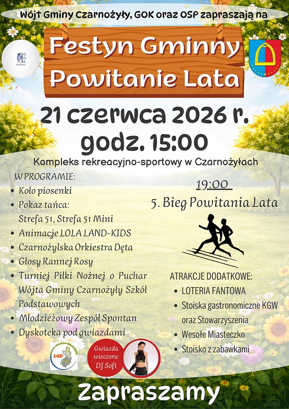 W niedzielę w Czarnożyłach festyn rodzinny i piąta edycja Biegu Powitania Lata
