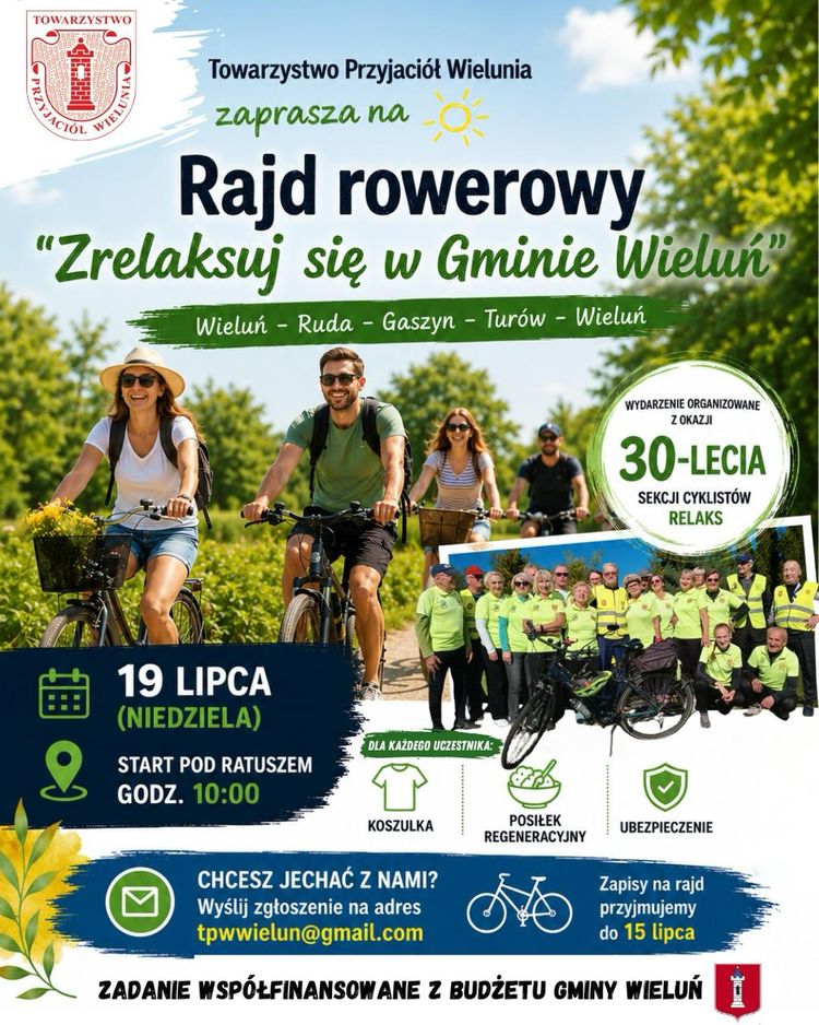 Jeszcze są wolne miejsca na Rekreacyjny rajd rowerowy „Zrelaksuj się w Gminie Wieluń”