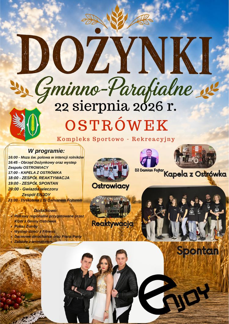 W sobotę Dożynki Gminno-Parafialne w Ostrówku
