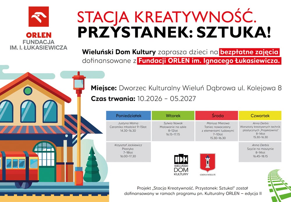 „Stacja Kreatywność. Przystanek: Sztuka!” – bezpłatne zajęcia dla dzieci w Wieluniu. Zapisywać można się od dziś