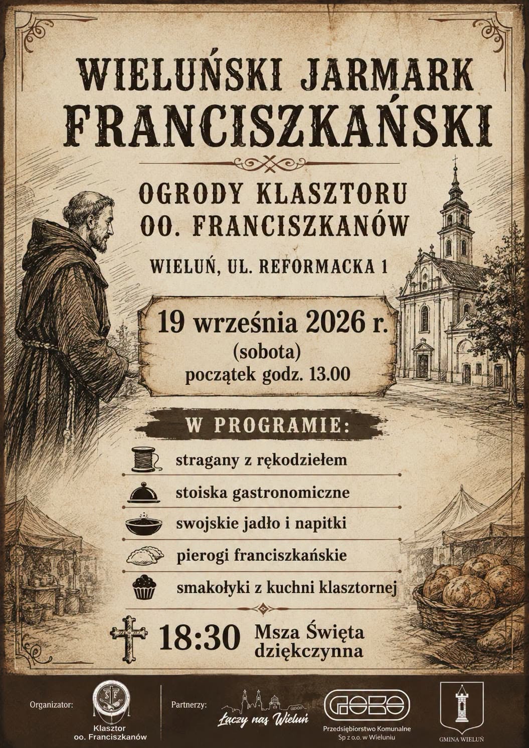 19 września w Wieluniu Jarmark Franciszkański