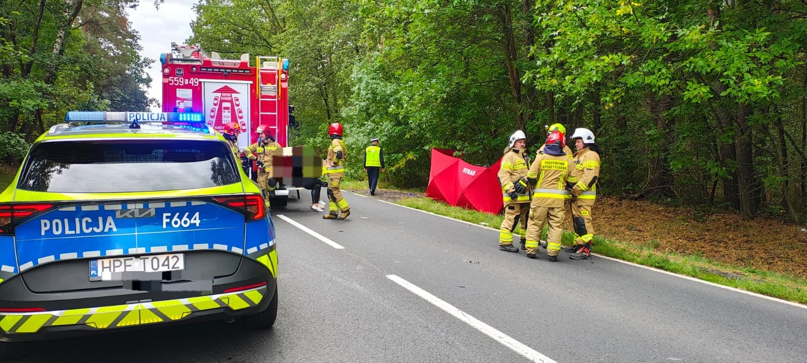 Wypadek na Drodze Krajowej 43 na trasie Dzietrzniki – Kałuże w gminie Pątnów. Znamy więcej szczegółów