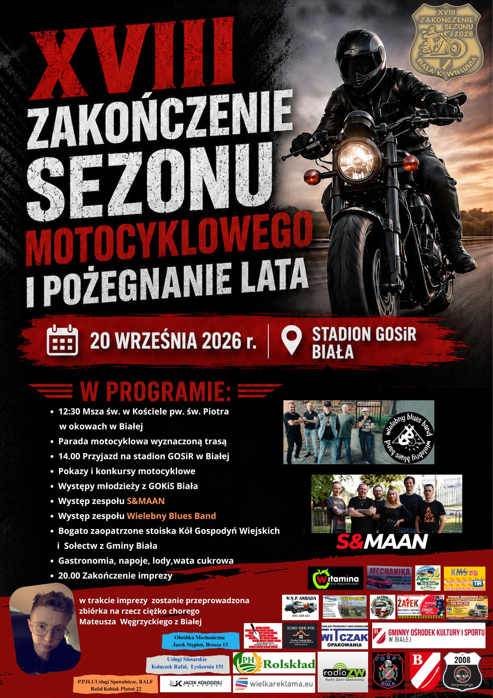 XVIII Zakończenie Sezonu Motocyklowego w Białej w najbliższą niedzielę