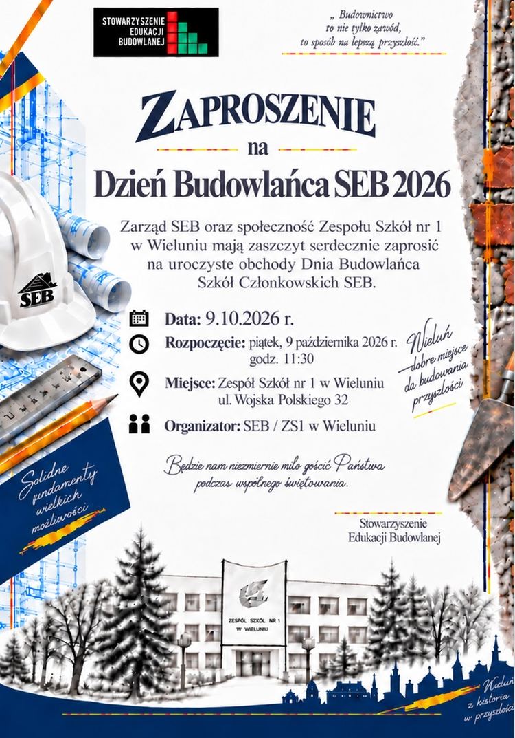 Budownictwo to inwestycja w przyszłość. Dzień Budowlańca SEB 2026 w Wieluniu