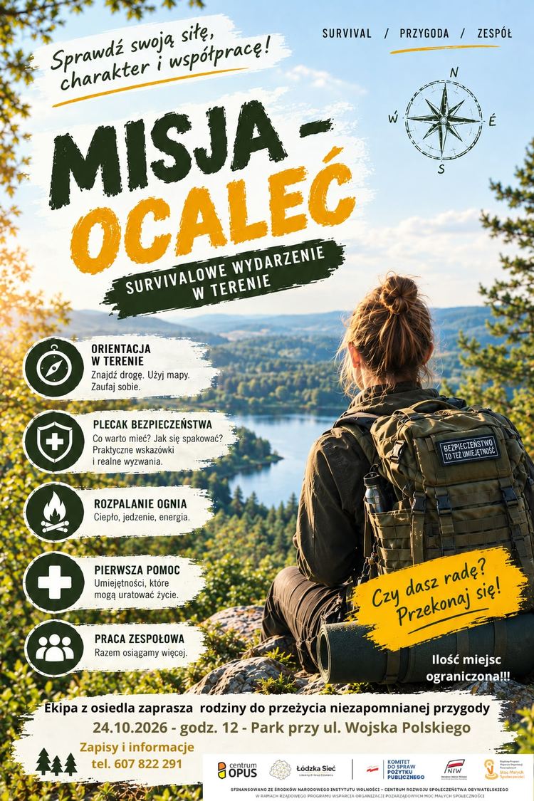 Szkoła przetrwania w terenie? Już 24 października w Wieluniu „Misja- Ocaleć” – realizowane są zapisy