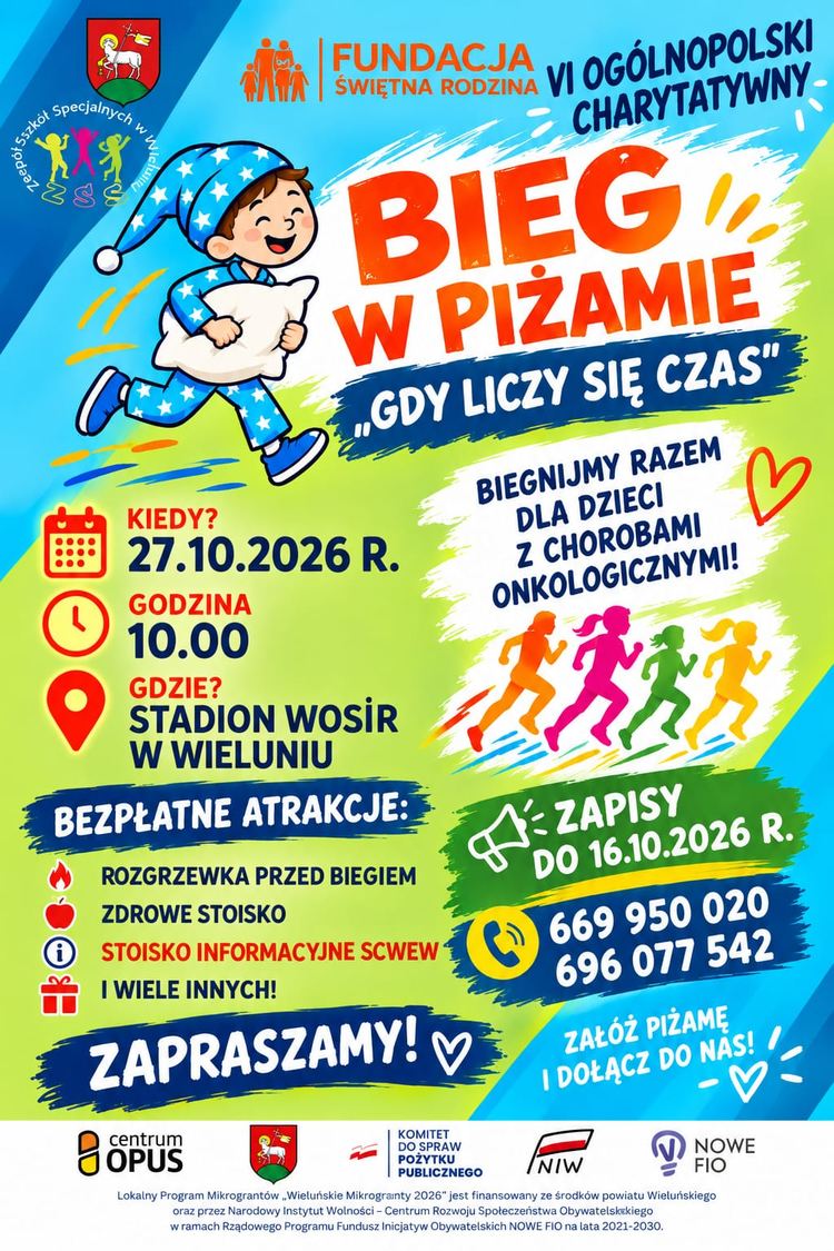 Wieluń: Zespół Szkół Specjalnych po raz kolejny organizuje „Bieg w piżamie”